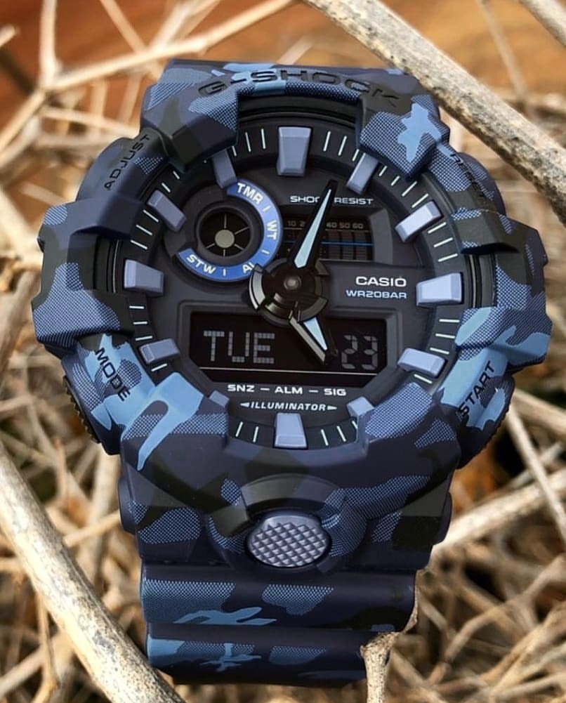 Civil noche Física Reloj G-Shock Premiun Azul Camuflado G-S-33 - Mostperu