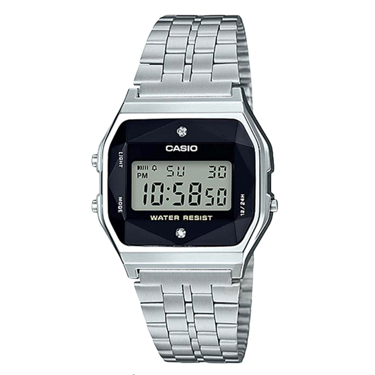 Reloj Casio Plateado-Negro 159WAD-1
