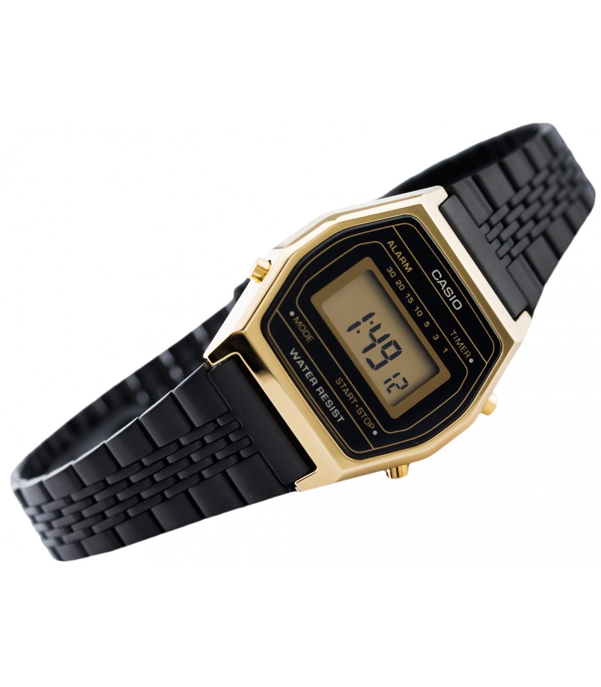 Reloj Digital Vintage Dorado Casio Unisex A-159wgea-1 Color de la correa  Negro Color del bisel Negro Color del fondo Negro