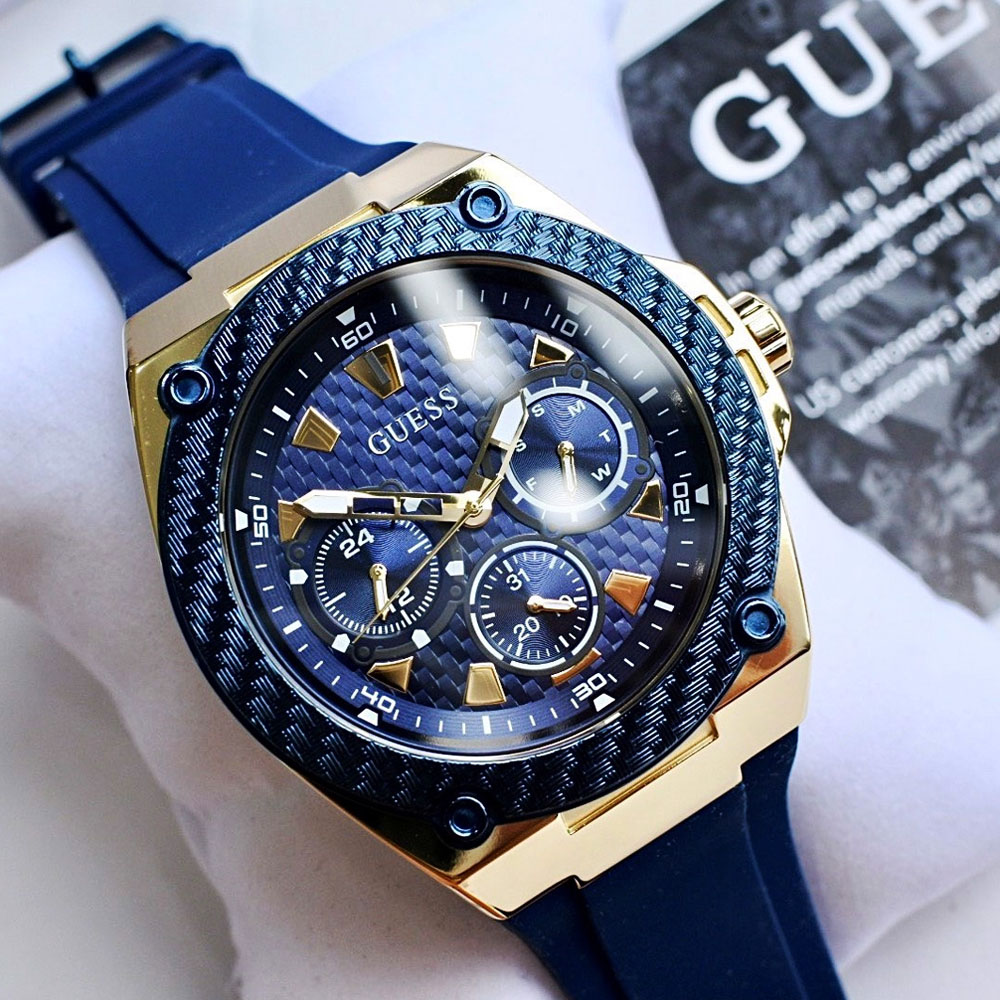 Reloj Guess Silicona Azul con Dorado U1049G9