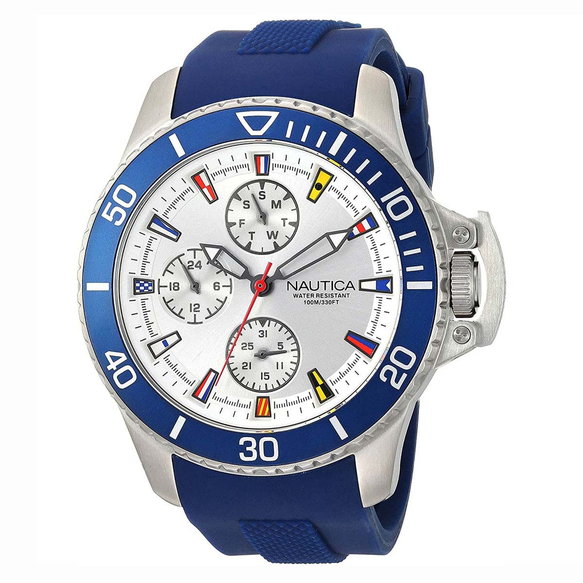 Reloj Nautica Silicona Azul con Plateado NAPBYS002 | SKU: NAU-1 -