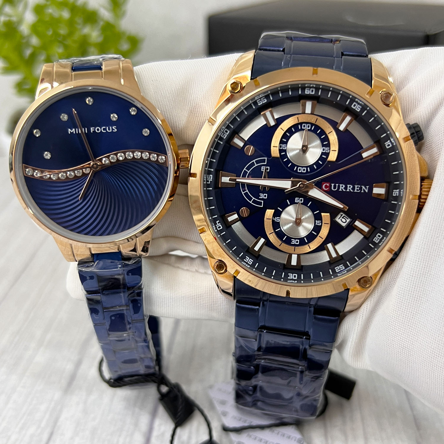 Relojes para Pareja Azul con oro - Mostperu